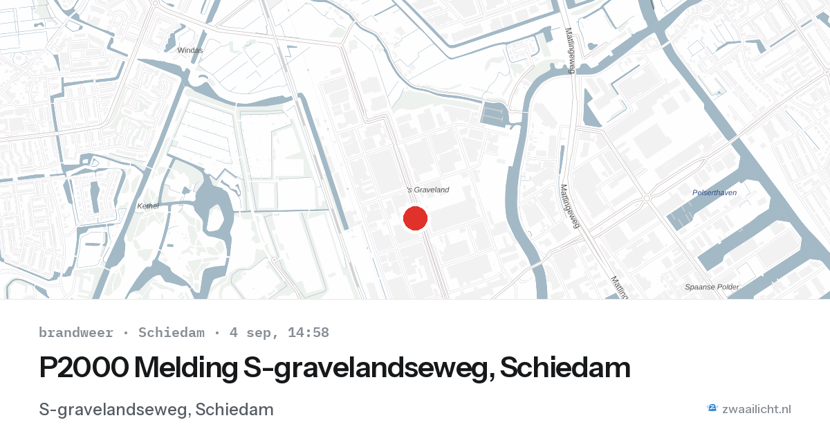 P2000 Melding S-gravelandseweg, Schiedam — 4 sep 2026