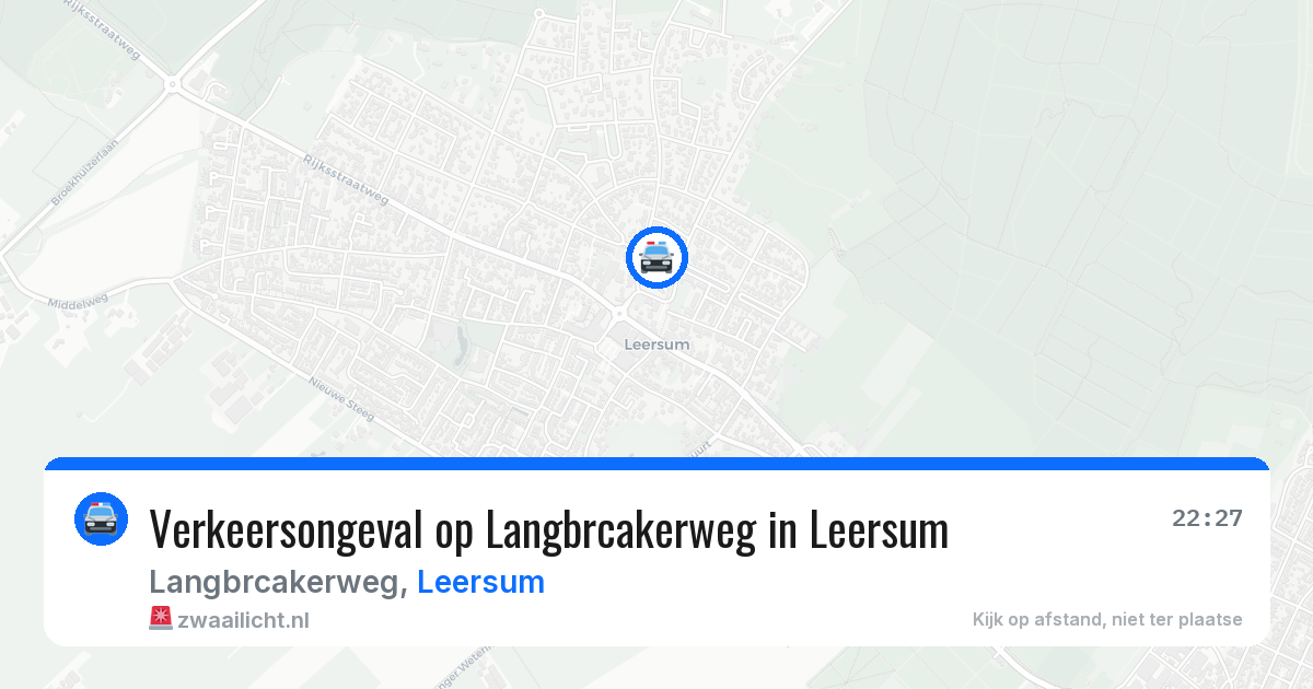 Verkeersongeval op Langbrcakerweg in Leersum — 20 mrt 2026
