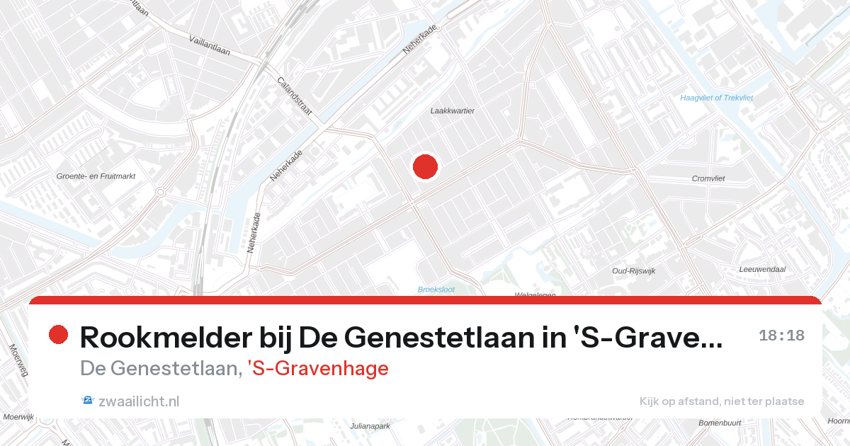 Rookmelder bij De Genestetlaan in 'S-Gravenhage — 28 aug 2026