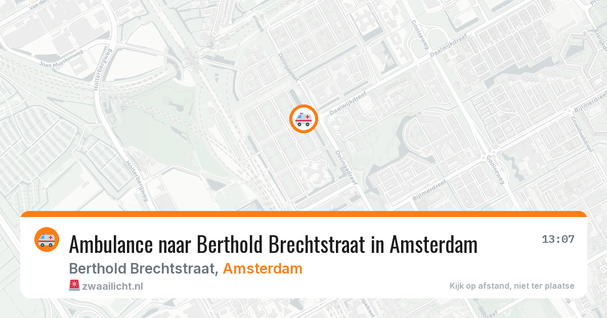 Ambulance naar Berthold Brechtstraat in Amsterdam — 16 mrt 2026