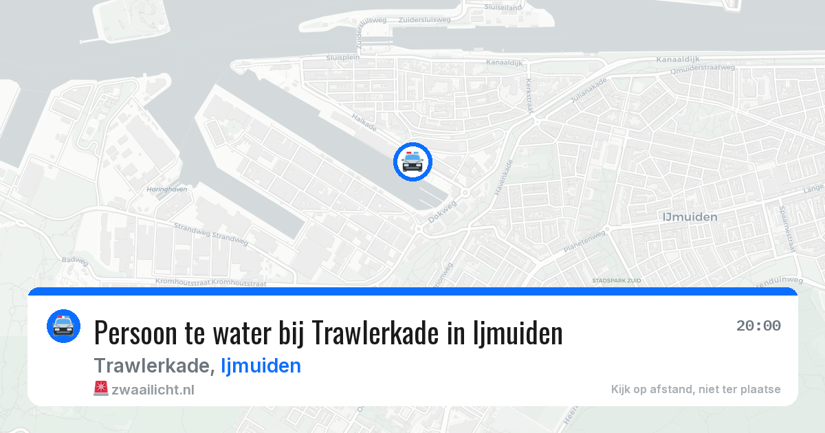 Persoon te water bij Trawlerkade in Ijmuiden — 11 apr 2026