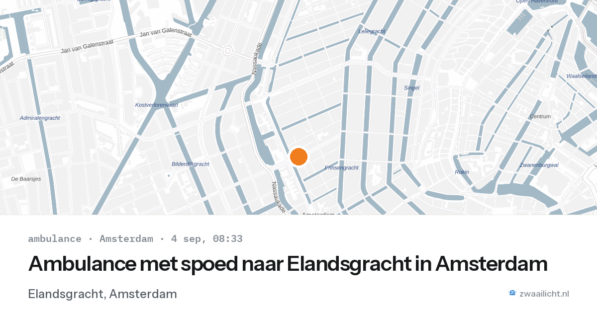 Ambulance met spoed naar Elandsgracht in Amsterdam — 4 sep 2026
