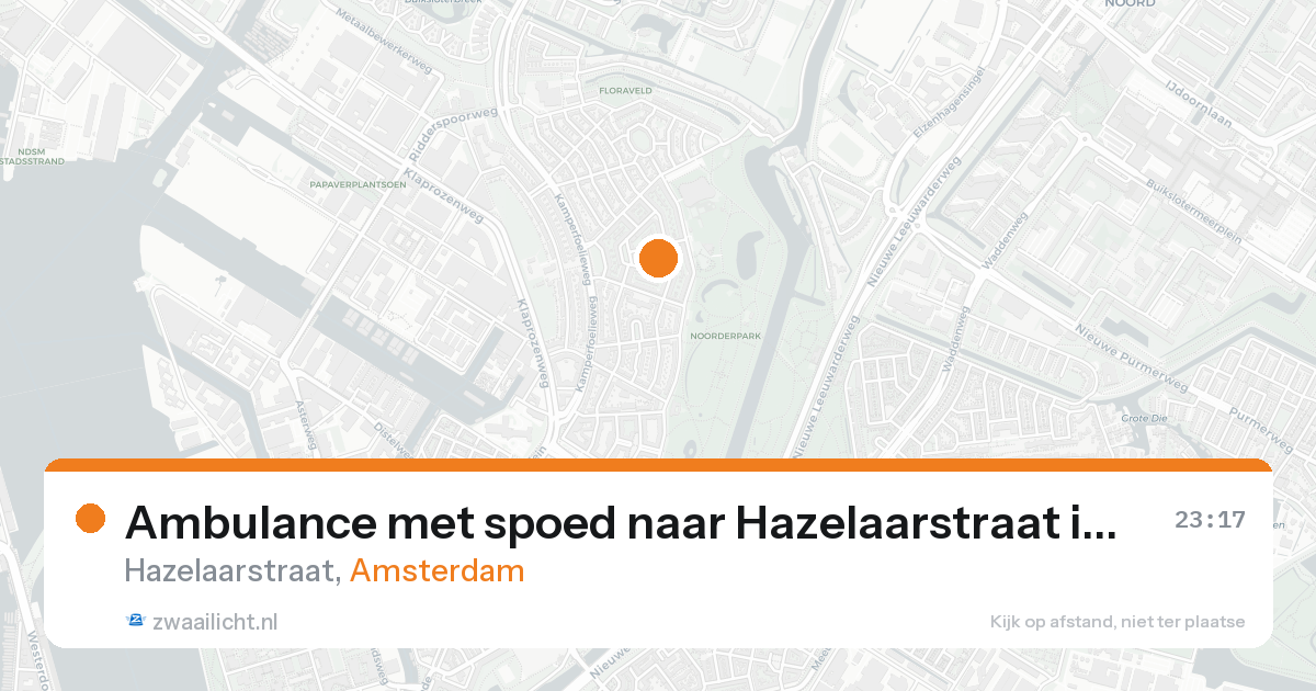 Ambulance met spoed naar Hazelaarstraat in Amsterdam — 20 aug 2026