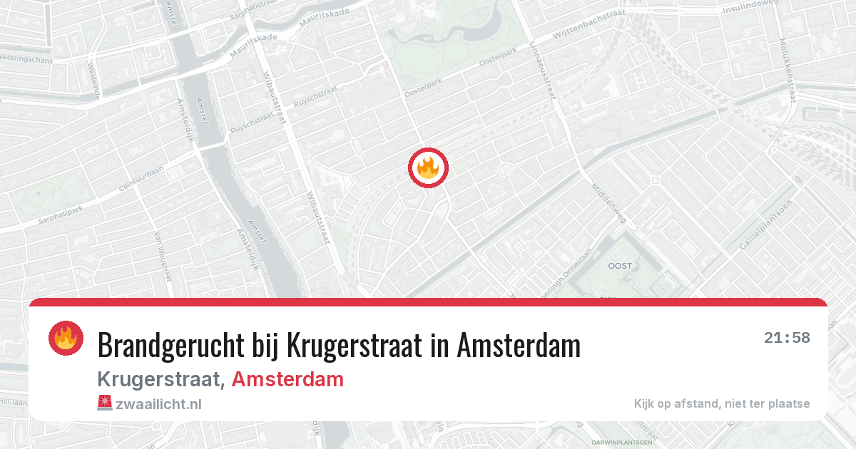 Brandgerucht bij Krugerstraat in Amsterdam — 9 apr 2026