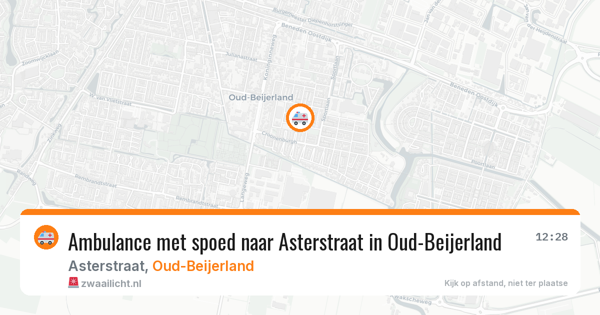 Ambulance met spoed naar Asterstraat in Oud-Beijerland — 4 aug 2026