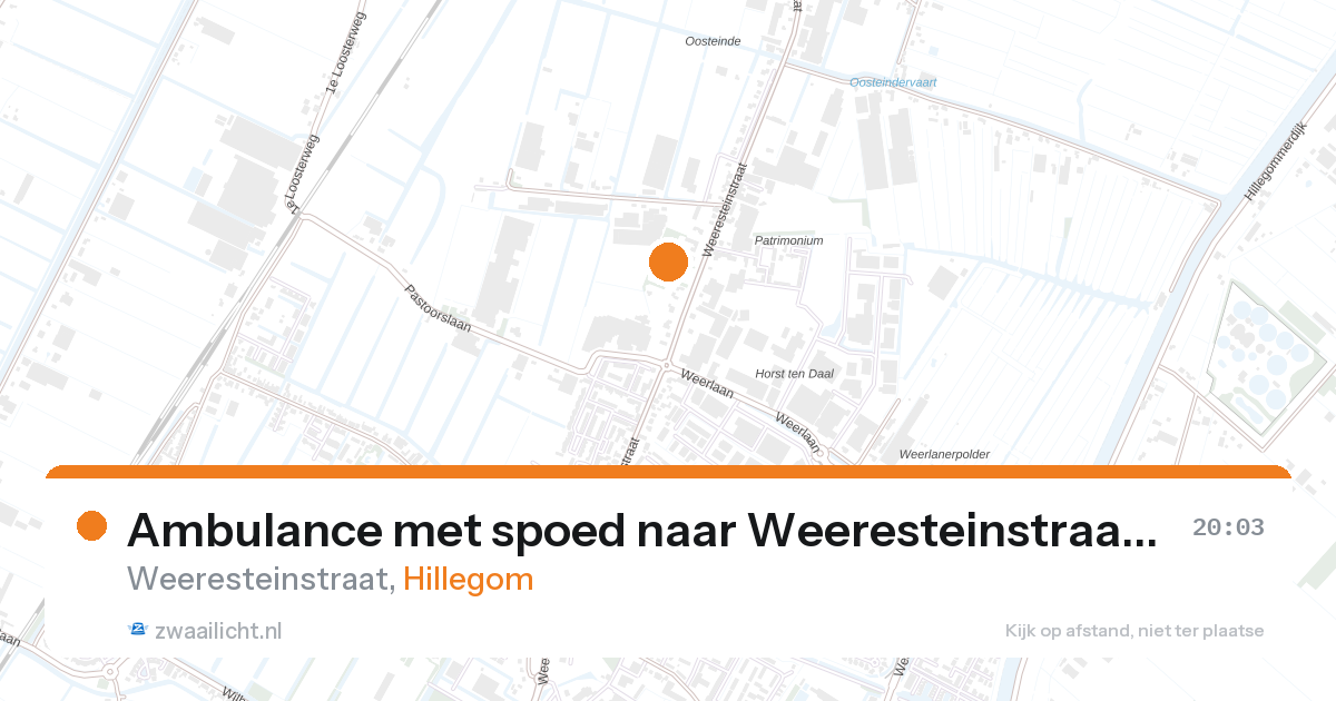 Ambulance met spoed naar Weeresteinstraat in Hillegom — 22 aug 2026