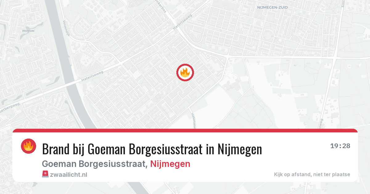 Brand bij Goeman Borgesiusstraat in Nijmegen — 6 aug 2026