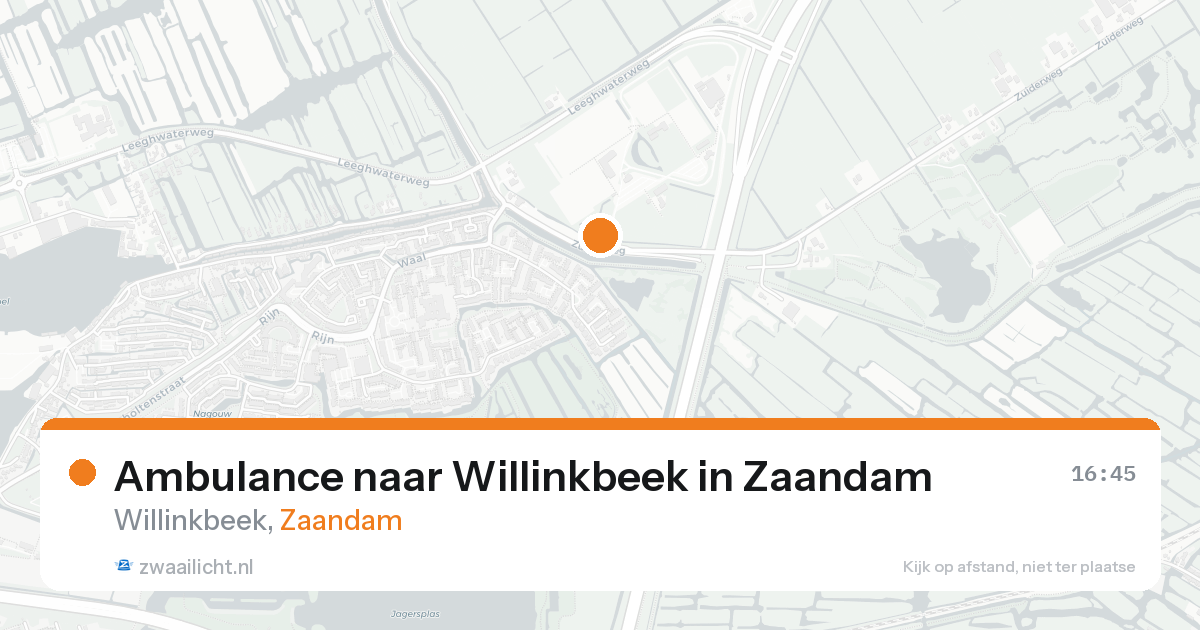 Ambulance naar Willinkbeek in Zaandam — 16 aug 2026