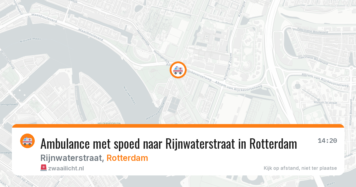 Ambulance met spoed naar Rijnwaterstraat in Rotterdam — 29 jun 2026