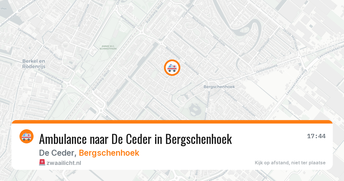 Ambulance naar De Ceder in Bergschenhoek — 28 jun 2026