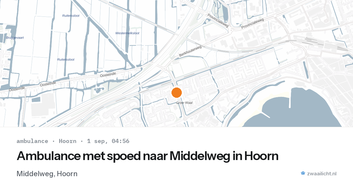 Ambulance met spoed naar Middelweg in Hoorn — 1 sep 2026