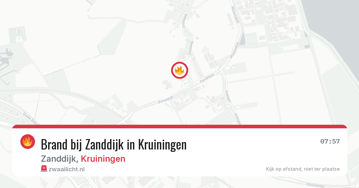 Brand bij Zanddijk in Kruiningen — 13 apr 2026