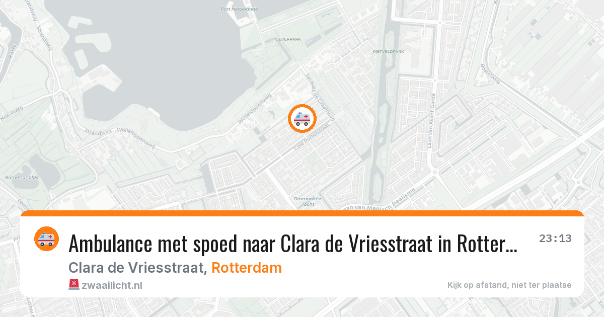 Ambulance met spoed naar Clara de Vriesstraat in Rotterdam — 28 mrt 2026