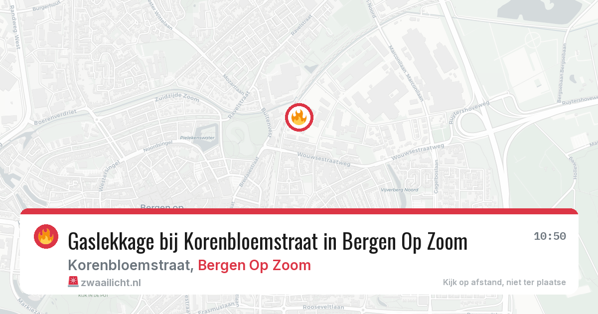 Gaslekkage bij Korenbloemstraat in Bergen Op Zoom — 2 jul 2026