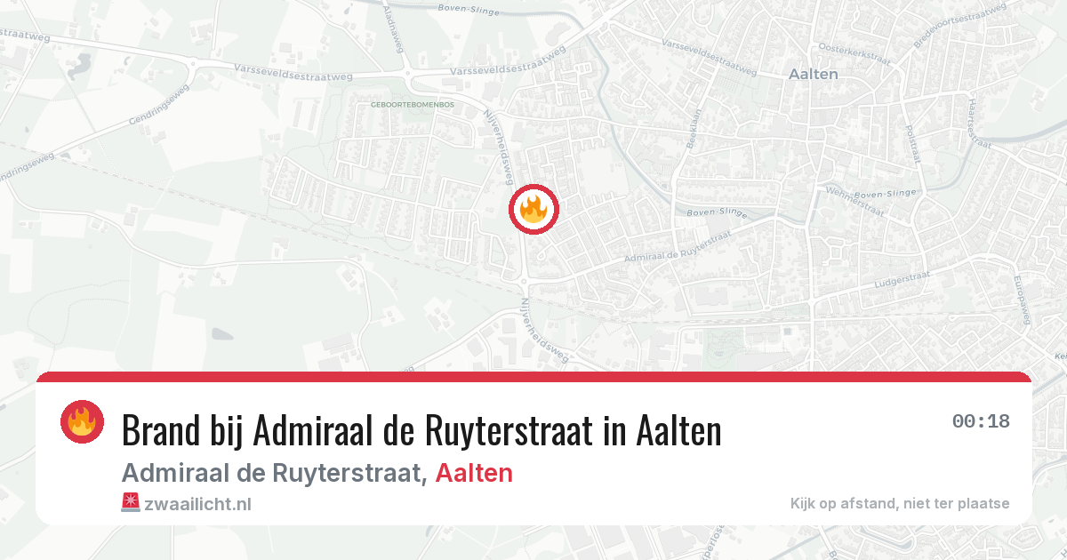 Brand bij Admiraal de Ruyterstraat in Aalten — 27 mei 2026