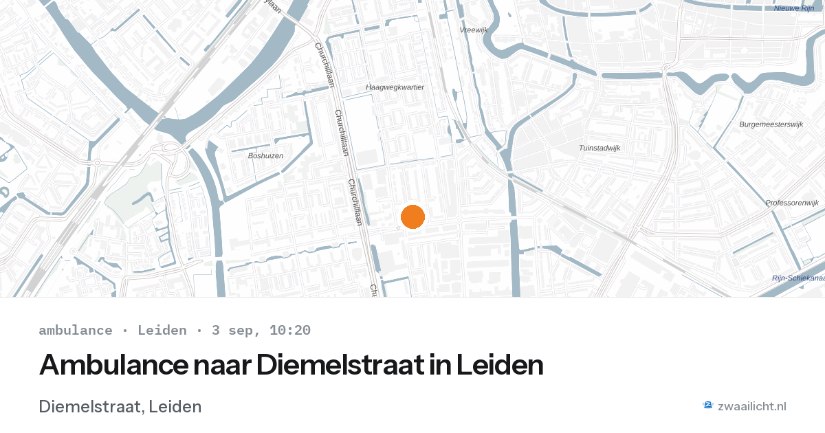Ambulance naar Diemelstraat in Leiden — 3 sep 2026