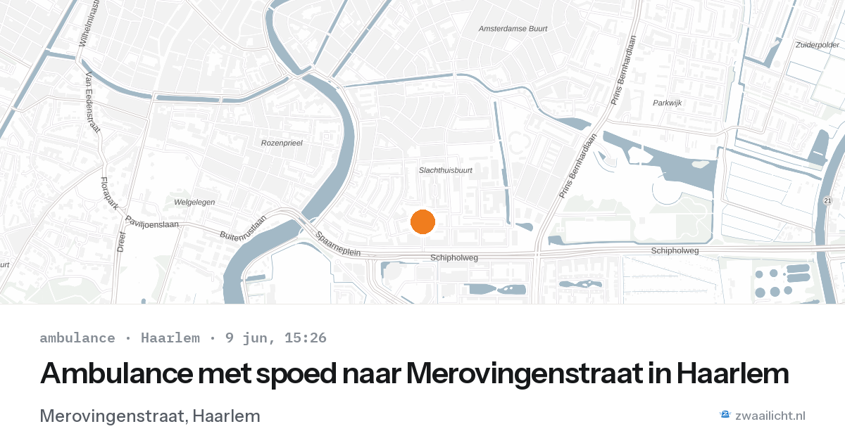 Ambulance met spoed naar Merovingenstraat in Haarlem — 9 jun 2026