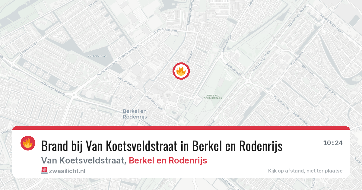 Brand bij Van Koetsveldstraat in Berkel en Rodenrijs — 1 apr 2026