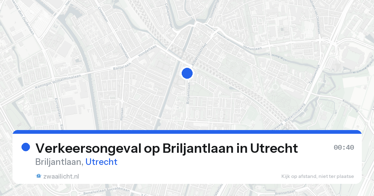 Verkeersongeval op Briljantlaan in Utrecht — 17 aug 2026