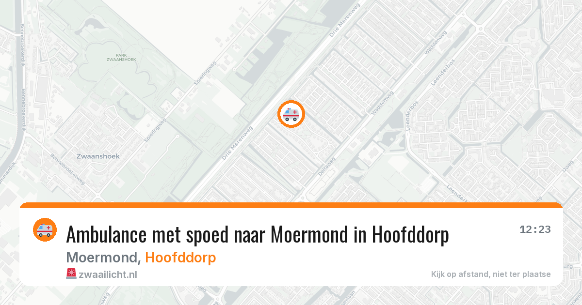 Ambulance met spoed naar Moermond in Hoofddorp — 1 apr 2026