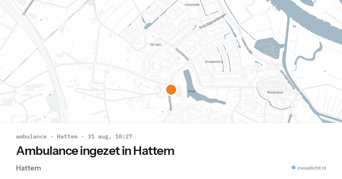 Ambulance ingezet in Hattem — 31 aug 2026