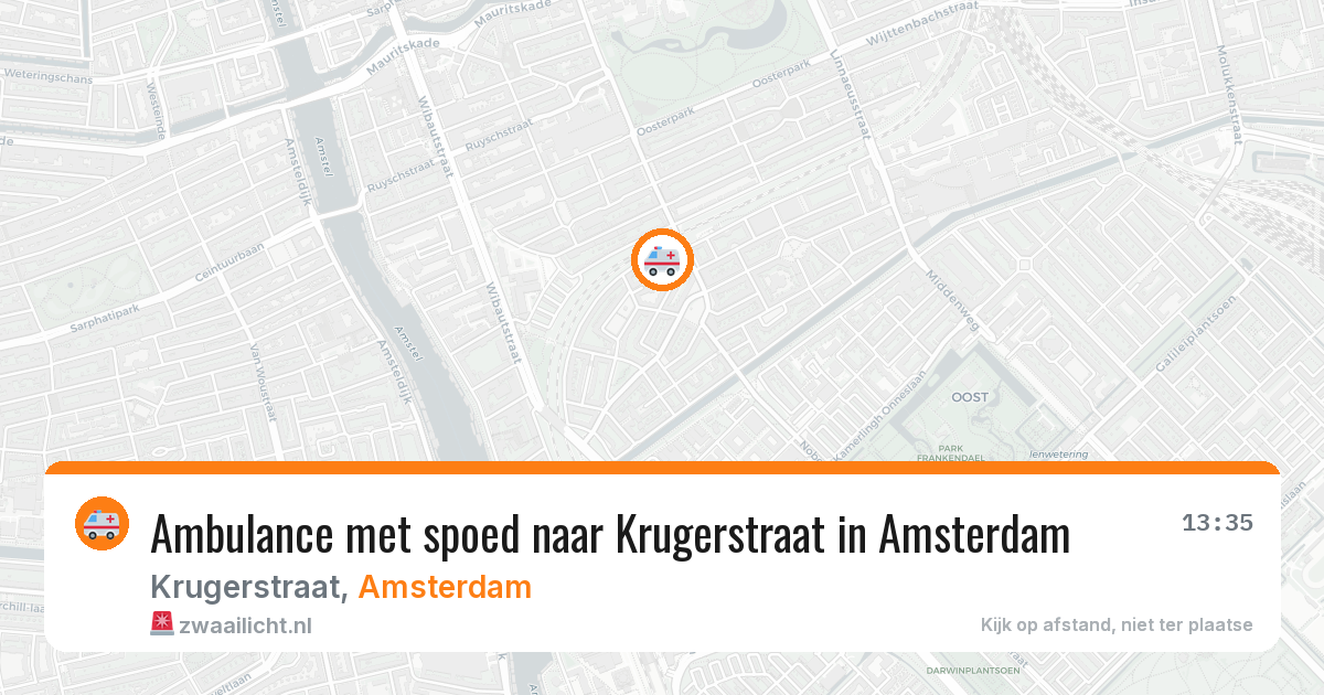 Ambulance met spoed naar Krugerstraat in Amsterdam — 25 jun 2026