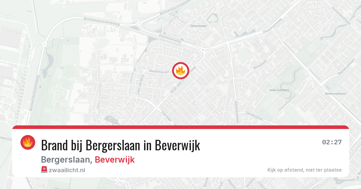Brand bij Bergerslaan in Beverwijk — 10 mei 2026