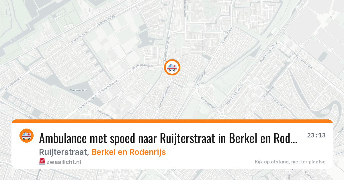 Ambulance met spoed naar Ruijterstraat in Berkel en Rodenrijs — 25 jun 2026
