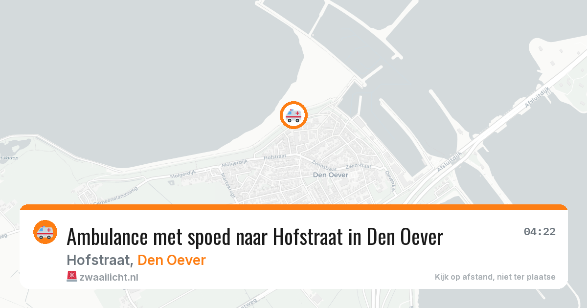 Ambulance met spoed naar Hofstraat in Den Oever — 5 mei 2026