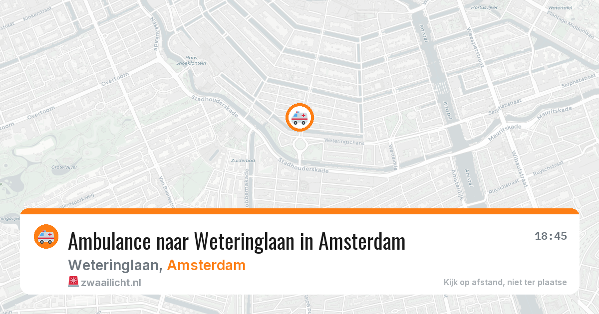 Ambulance naar Weteringlaan in Amsterdam — 8 aug 2026