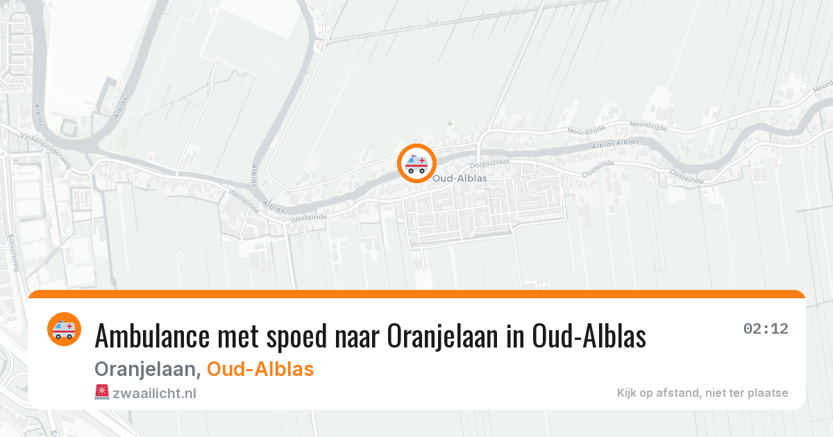Ambulance met spoed naar Oranjelaan in Oud-Alblas — 3 apr 2026