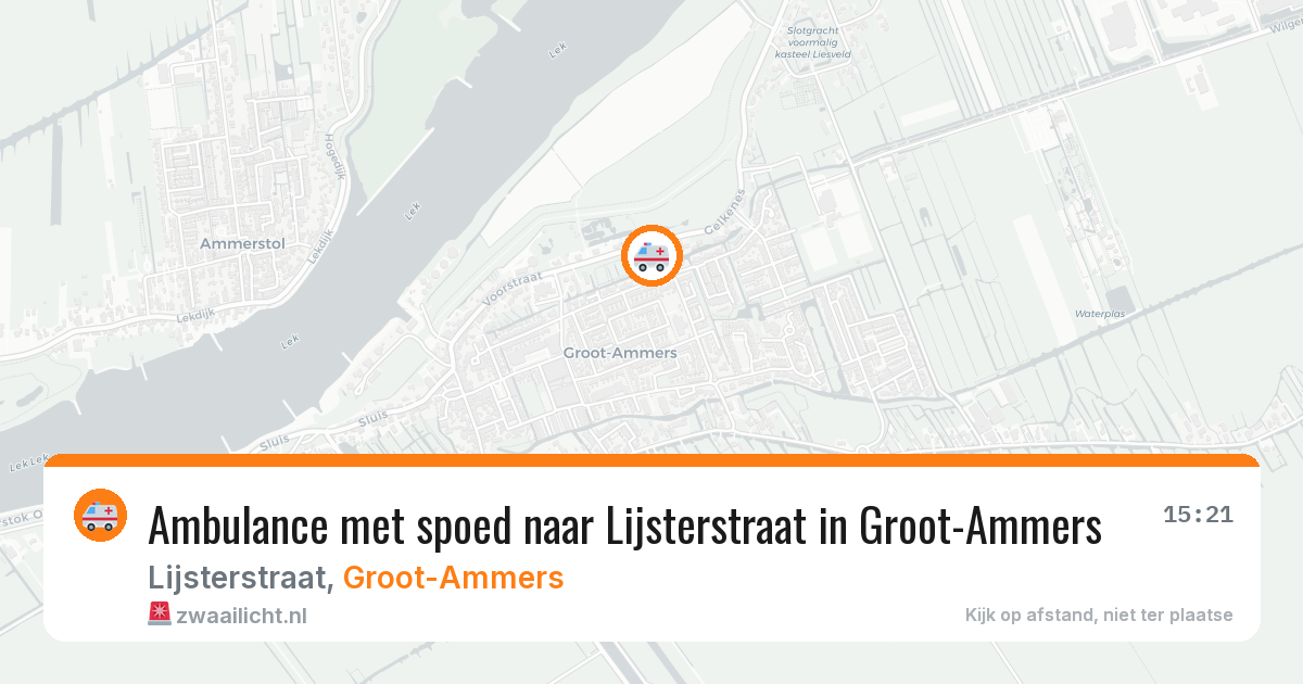 Ambulance met spoed naar Lijsterstraat in Groot-Ammers — 1 mrt 2026