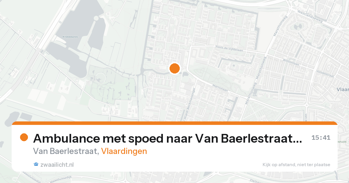 Ambulance met spoed naar Van Baerlestraat in Vlaardingen — 19 aug 2026
