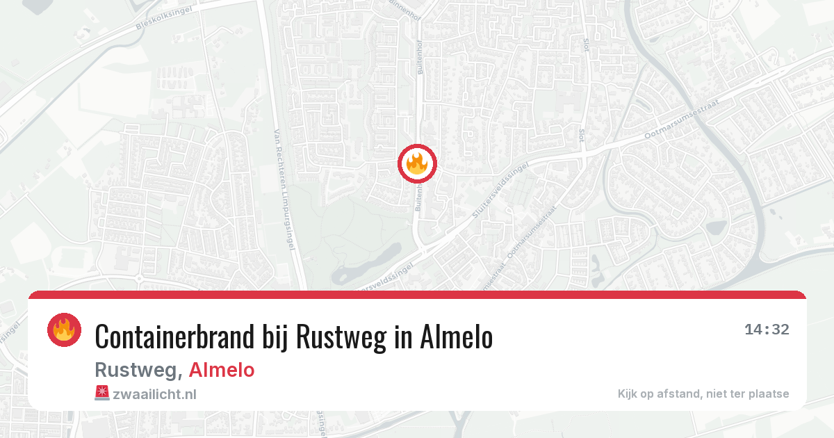 Containerbrand bij Rustweg in Almelo — 25 jul 2026