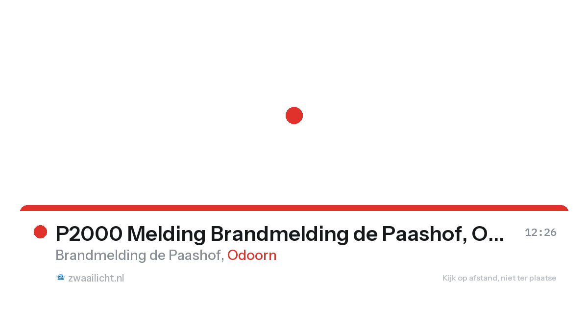 P2000 Melding Brandmelding de Paashof, Odoorn — 14 aug 2026