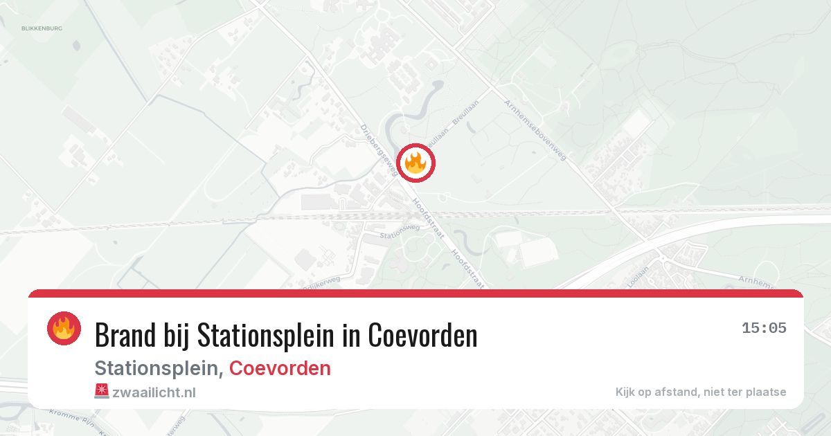 Brand bij Stationsplein in Coevorden — 17 apr 2026