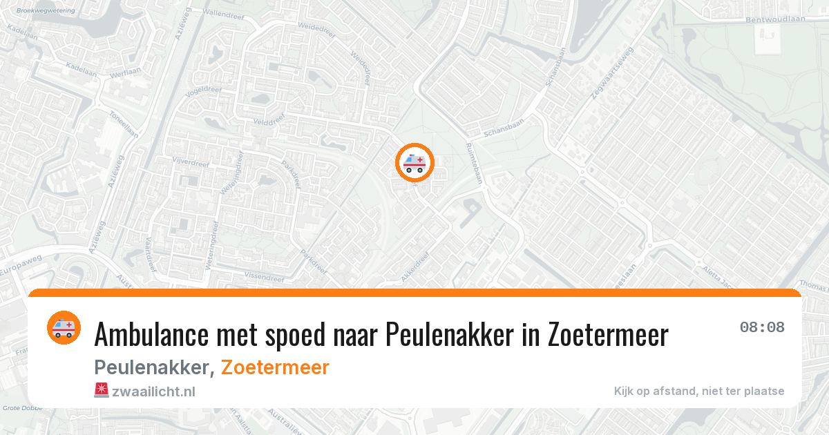 Ambulance met spoed naar Peulenakker in Zoetermeer — 17 jul 2026