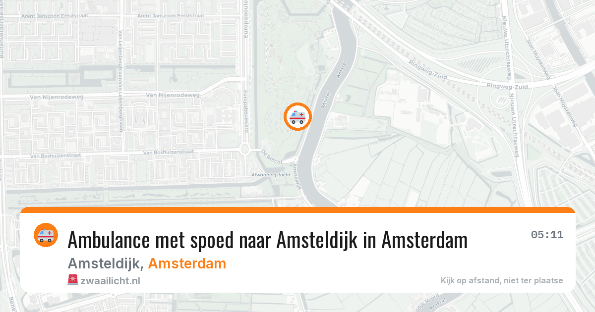 Ambulance met spoed naar Amsteldijk in Amsterdam — 28 jun 2026