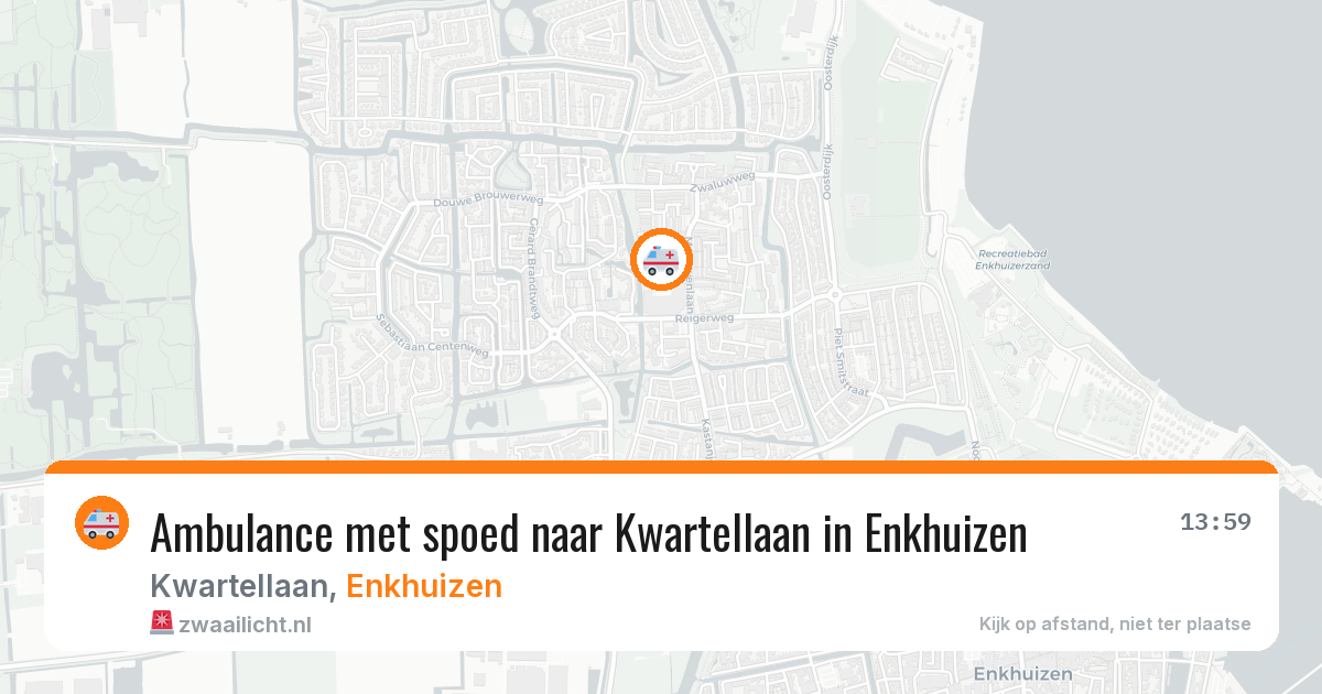 Ambulance met spoed naar Kwartellaan in Enkhuizen — 30 jul 2026