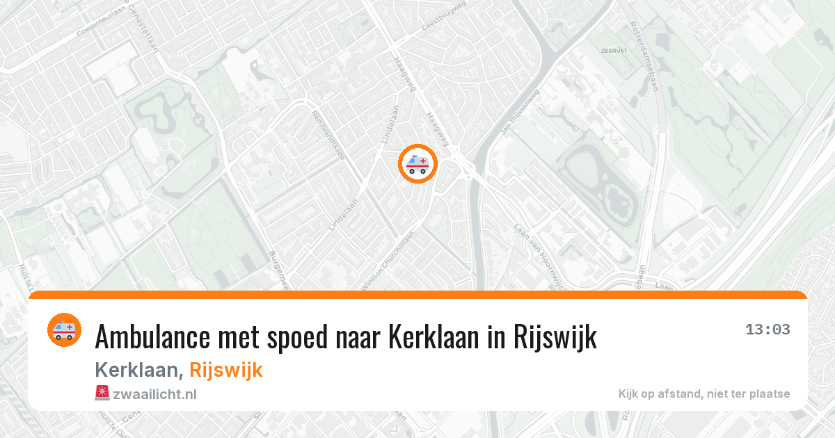 Ambulance met spoed naar Kerklaan in Rijswijk — 28 mrt 2026