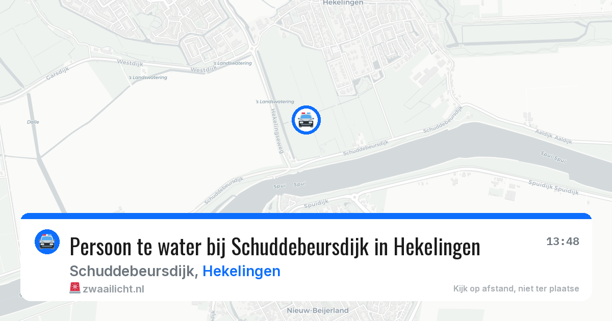 Persoon te water bij Schuddebeursdijk in Hekelingen — 8 jul 2026