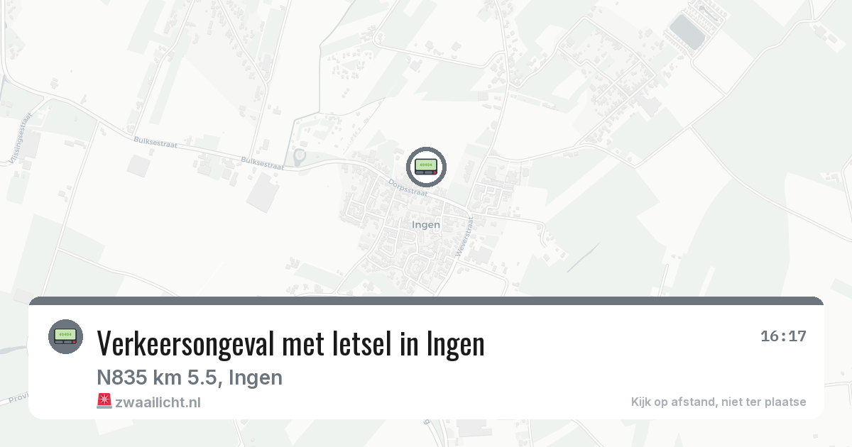 Verkeersongeval met letsel in Ingen — 28 mei 2026