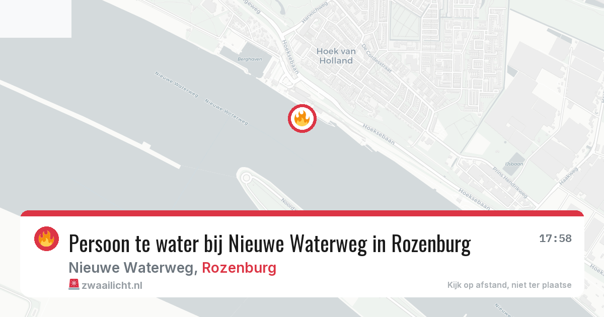 Persoon te water bij Nieuwe Waterweg in Rozenburg — 1 jun 2026