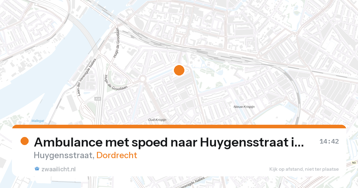 Ambulance met spoed naar Huygensstraat in Dordrecht — 28 aug 2026