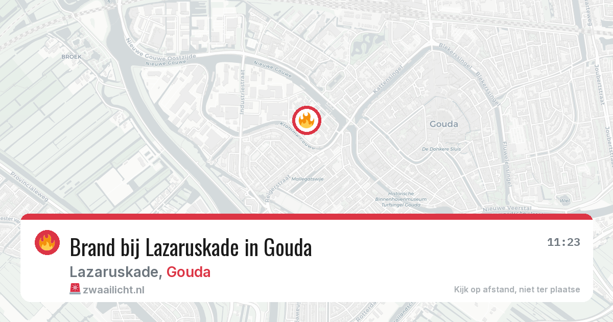 Brand bij Lazaruskade in Gouda — 25 mrt 2026