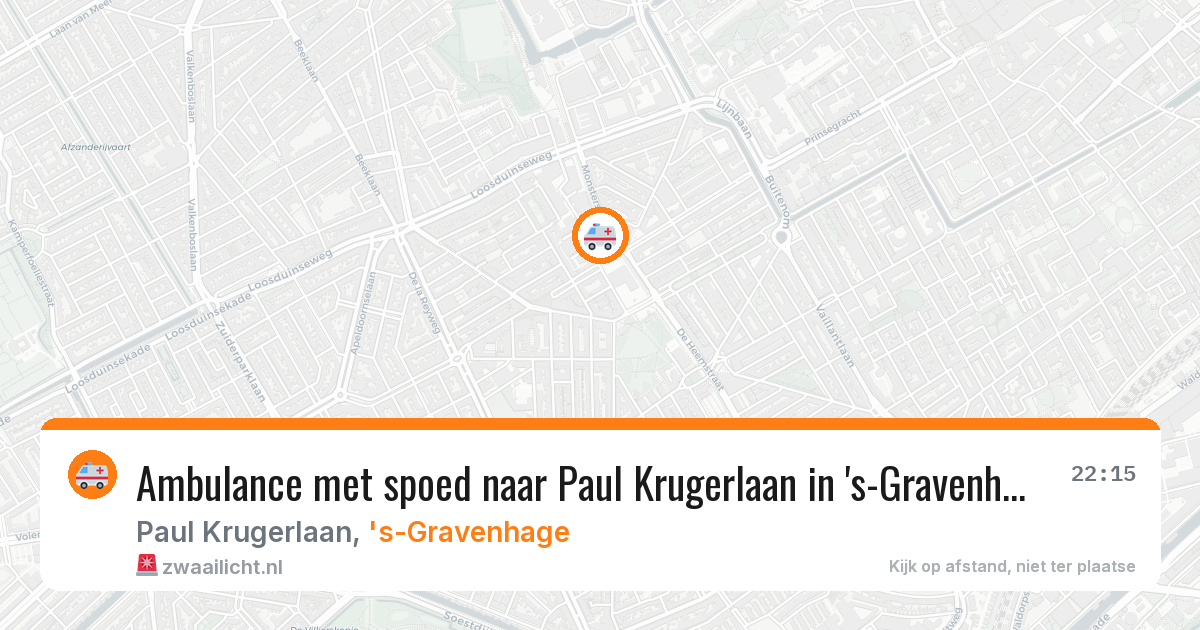 Ambulance met spoed naar Paul Krugerlaan in 's-Gravenhage — 23 feb 2026