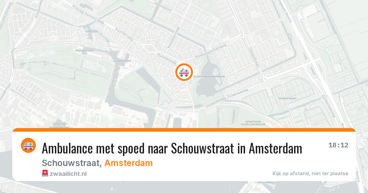 Ambulance met spoed naar Schouwstraat in Amsterdam — 16 jun 2026