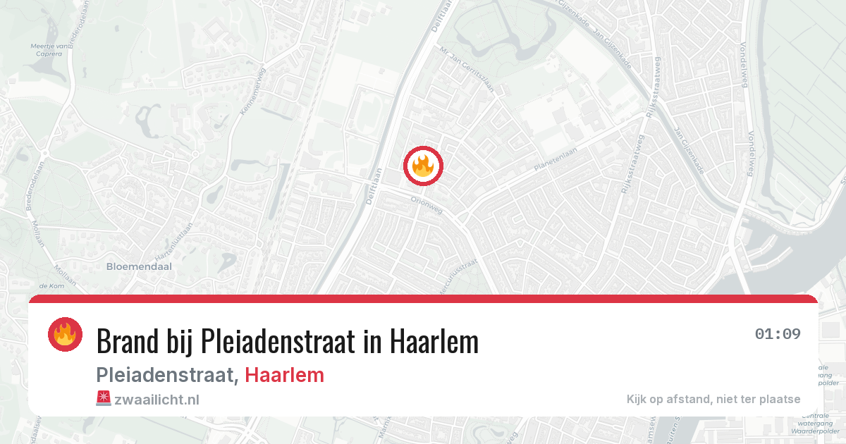 Brand bij Pleiadenstraat in Haarlem — 12 jun 2026