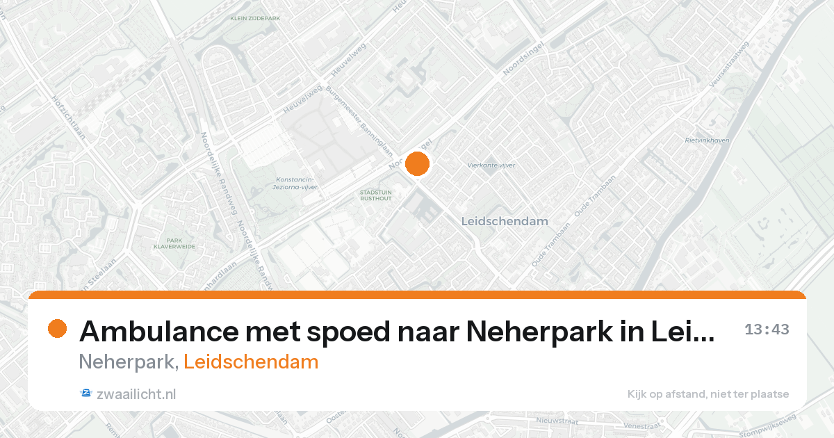 Ambulance met spoed naar Neherpark in Leidschendam — 20 aug 2026