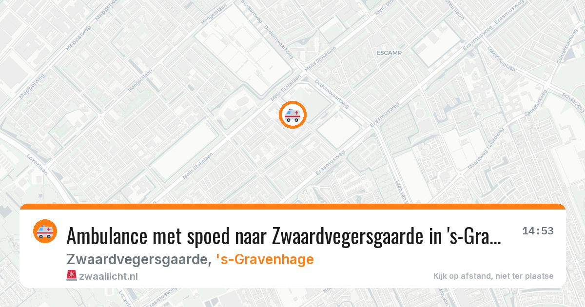 Ambulance met spoed naar Zwaardvegersgaarde in 's-Gravenhage — 2 aug 2026